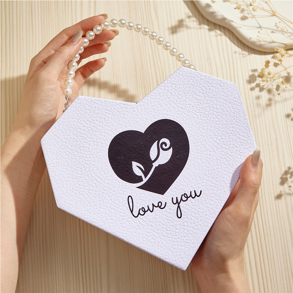 Romantic Heart Shaped Handheld Jewellery Gift Box Valentine's Day Gift