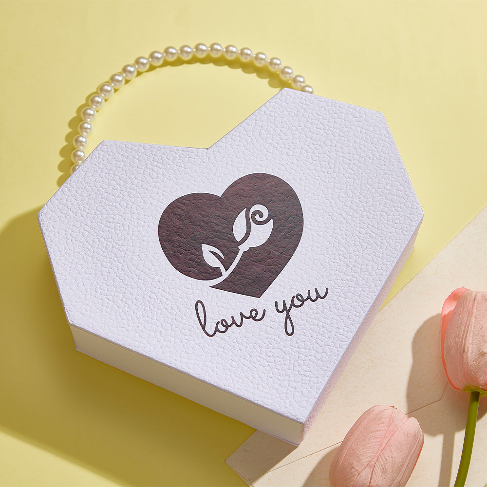Romantic Heart Shaped Handheld Jewellery Gift Box Valentine's Day Gift