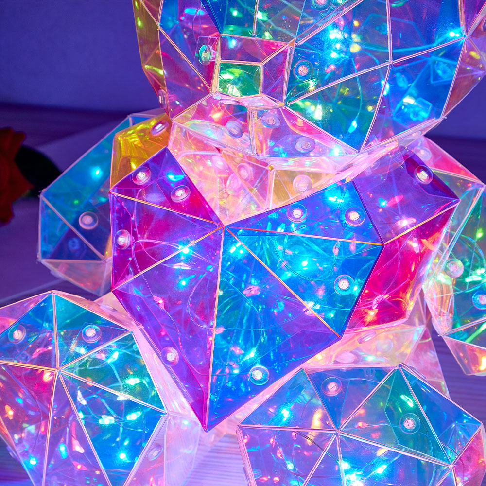 Galaxy Led Bear Holographic Iridescent Lights Glowing Galaxy Bear Valentine's Day Gift