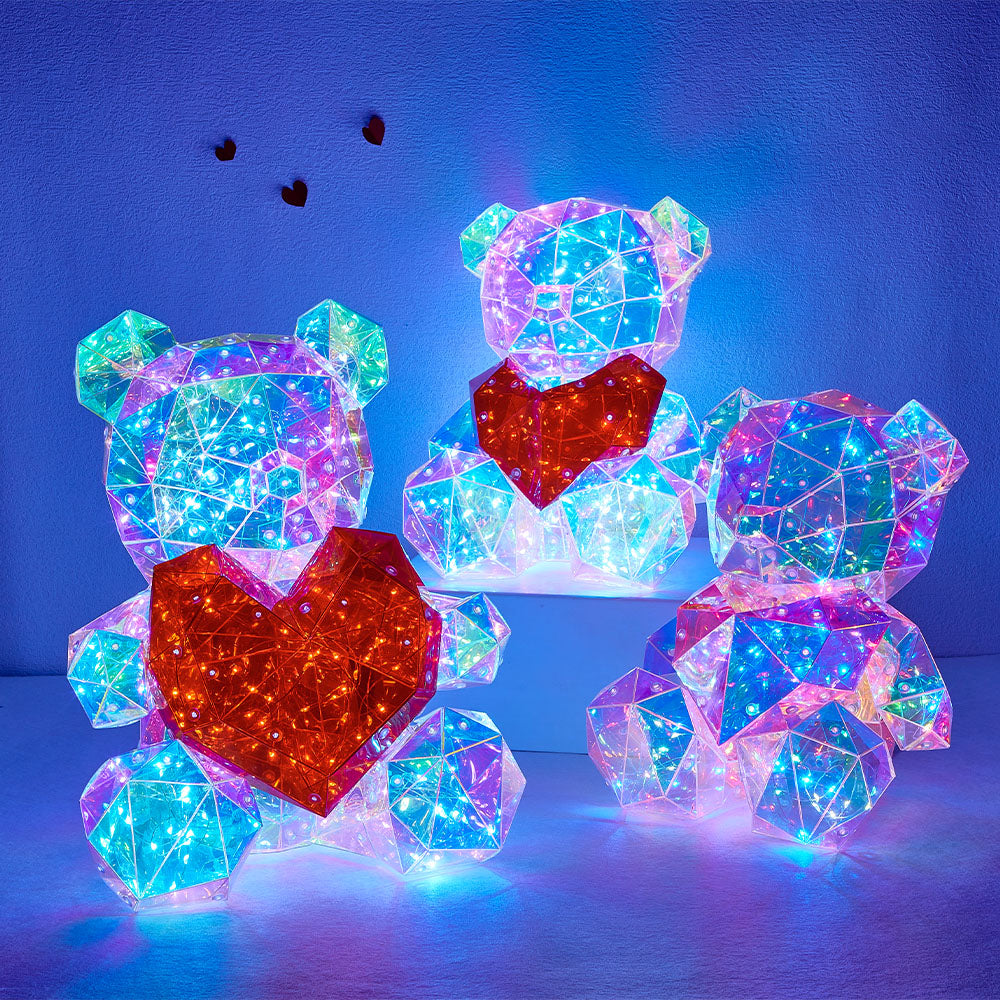 Galaxy Led Bear Holographic Iridescent Lights Glowing Galaxy Bear Valentine's Day Gift