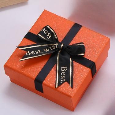 Pearlescent Orange Square Gift Box 9*9*4cm