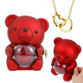 Personalized Eternal Rose Bear Jewelry Sets Engraved Necklace and Bracelet with Picture Best Gift for Her