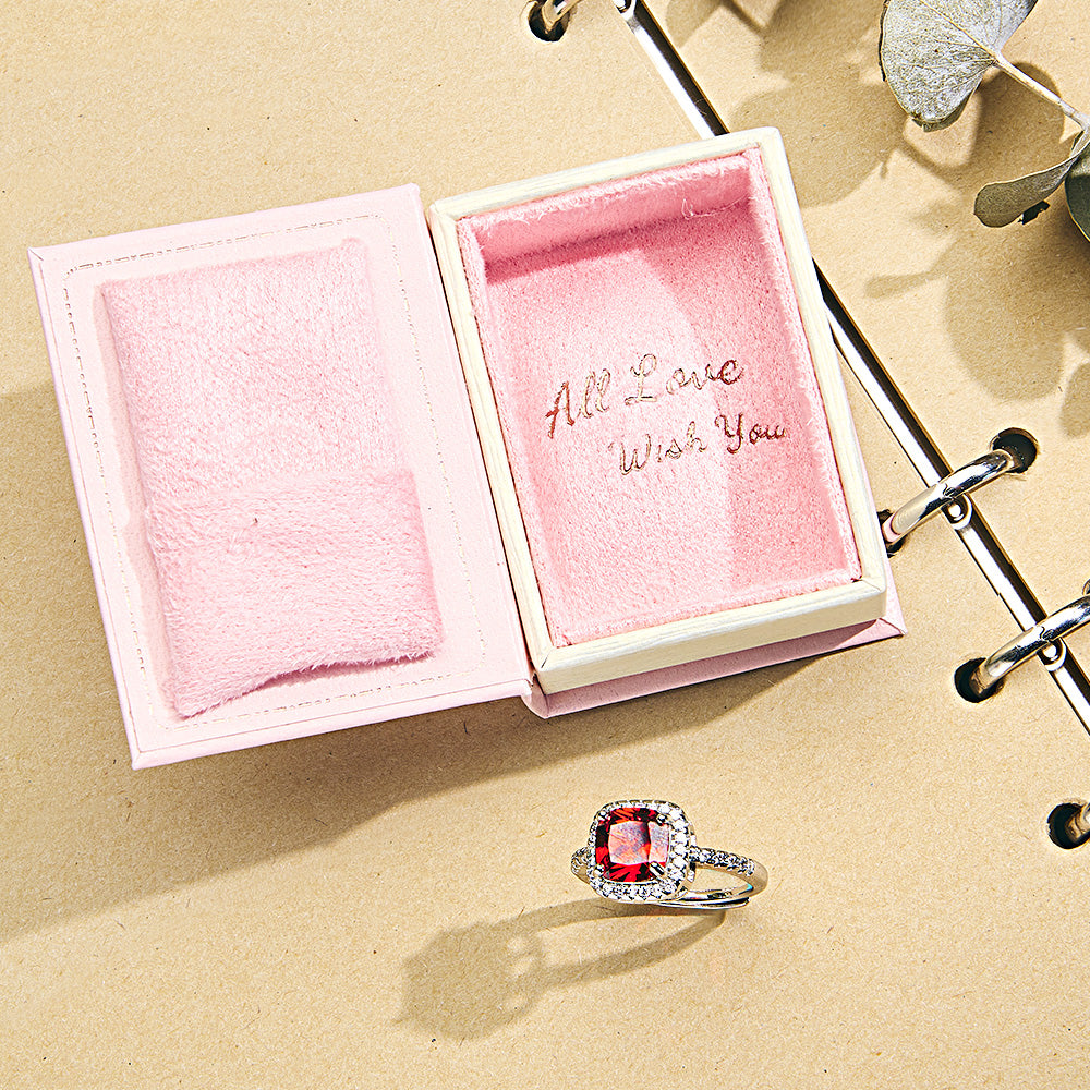 Book Shape Box with Adjustable Ring Multicolor Valentine's Day Gift For Lover For Her