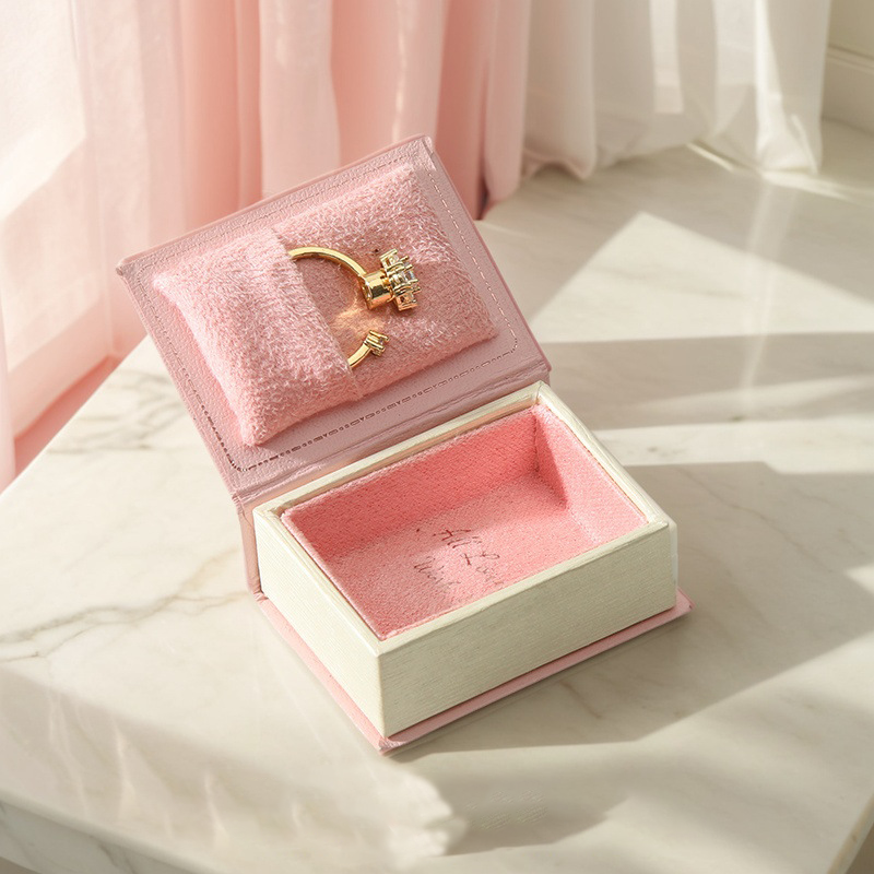 Pink Book Shape Ring Box Gift Box (Box Only No Jewelry Included)