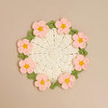 Knitted Flower Coasters Rapeseed Coaster Finished Hand-woven Flower Basket Decoration Gift For Mother And Girlfriend