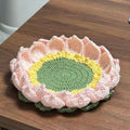 Knitted Lotus Coasters Hand-Woven Flower Crochet Material Kit Decoration Gift For Her
