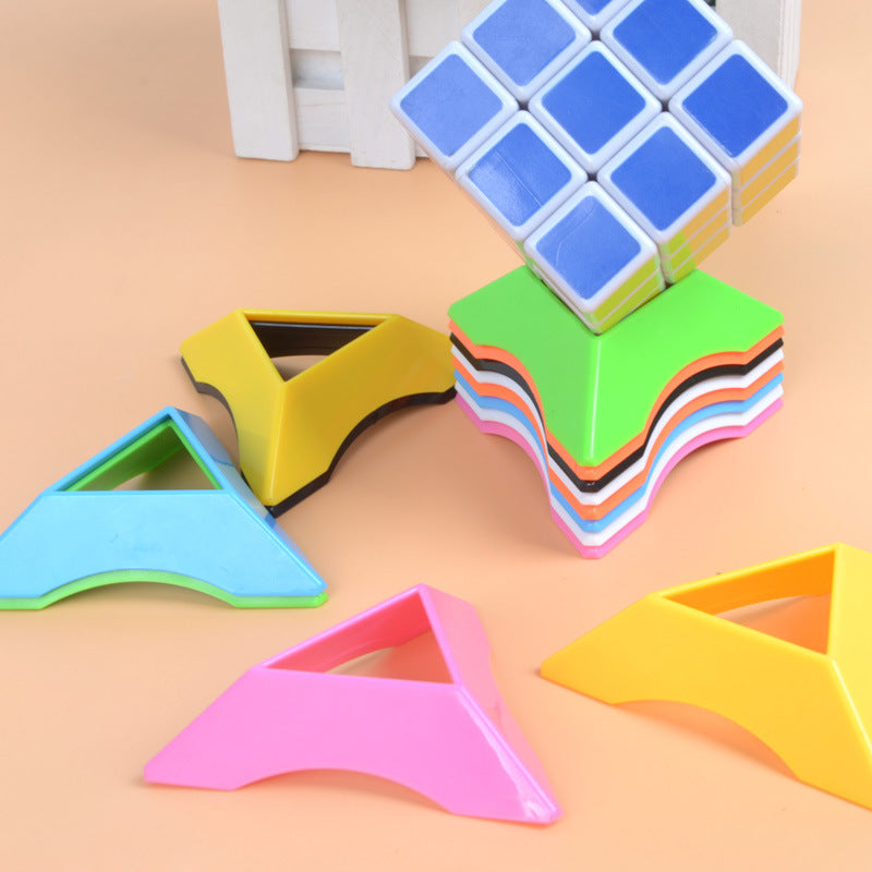 Rubic's Cube Multicolour Base Display Stand Triangle Magic Cube Holder Frame Accessories