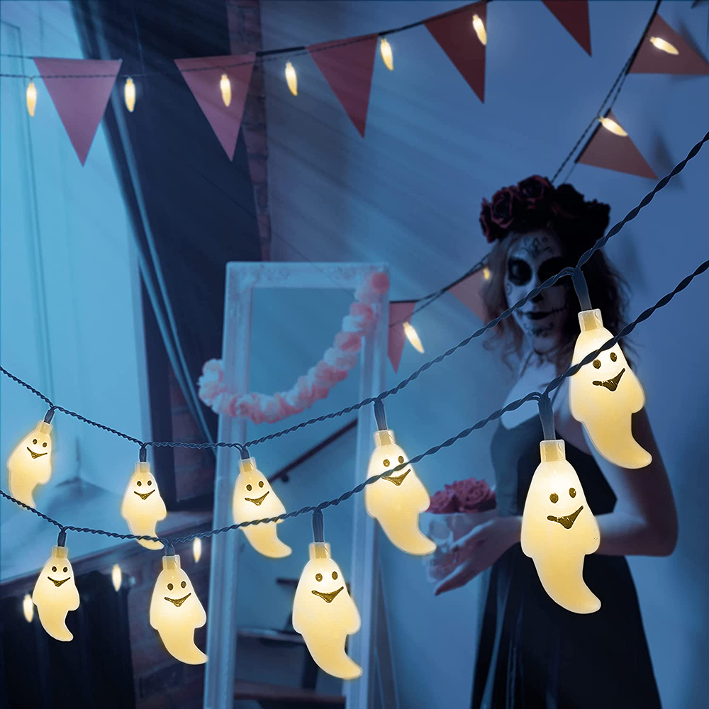 3 Lighting Colors Halloween Decorative String Lights for Halloween Theme Party Indoor Outdoor Decorations