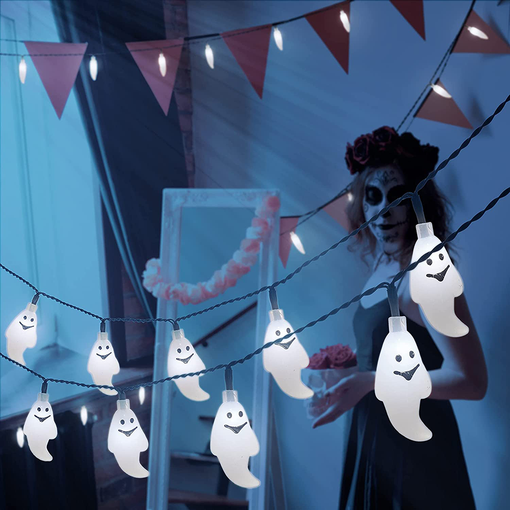 3 Lighting Colors Halloween Decorative String Lights for Halloween Theme Party Indoor Outdoor Decorations