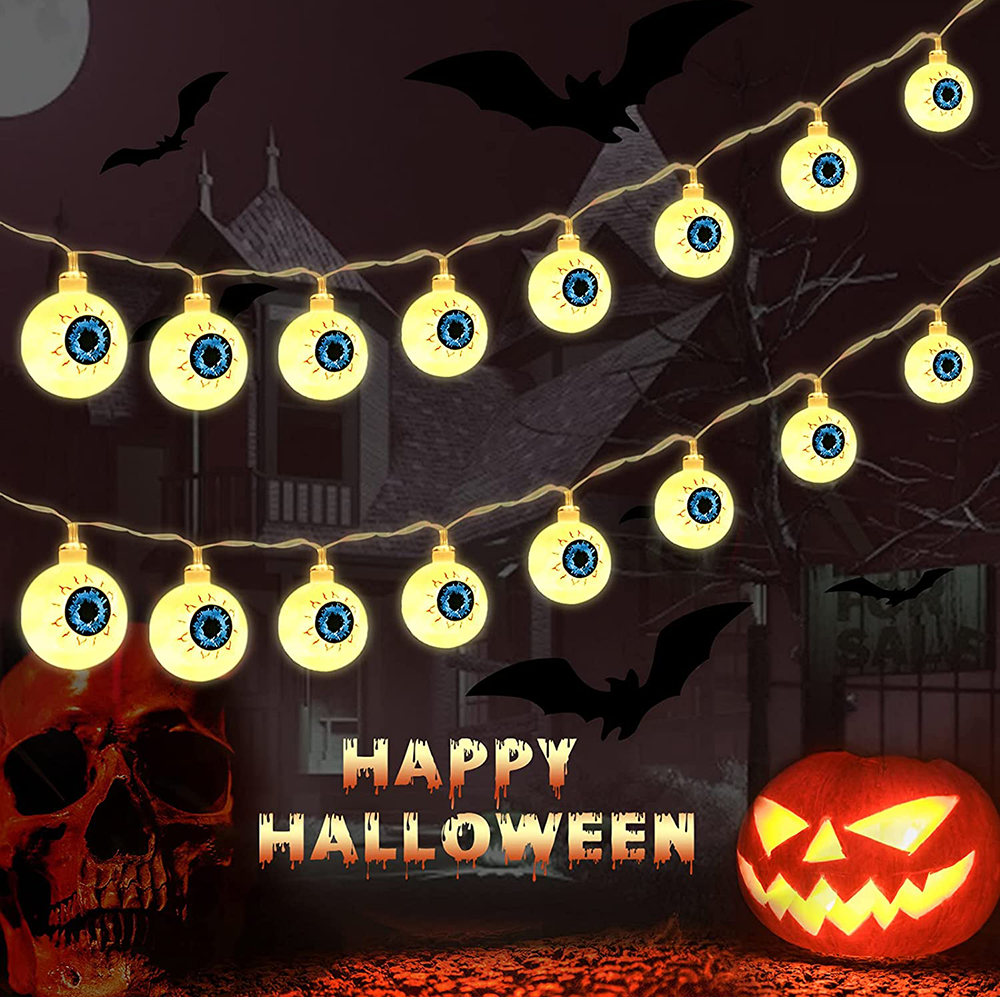 3 Lighting Colors Halloween Decorative String Lights for Halloween Theme Party Indoor Outdoor Decorations