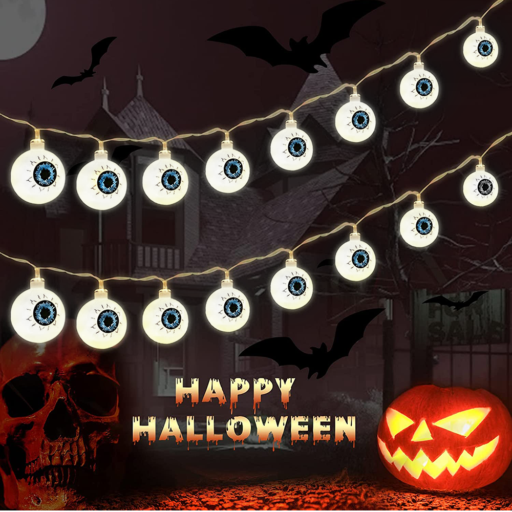 3 Lighting Colors Halloween Decorative String Lights for Halloween Theme Party Indoor Outdoor Decorations