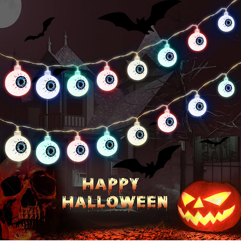 3 Lighting Colors Halloween Decorative String Lights for Halloween Theme Party Indoor Outdoor Decorations