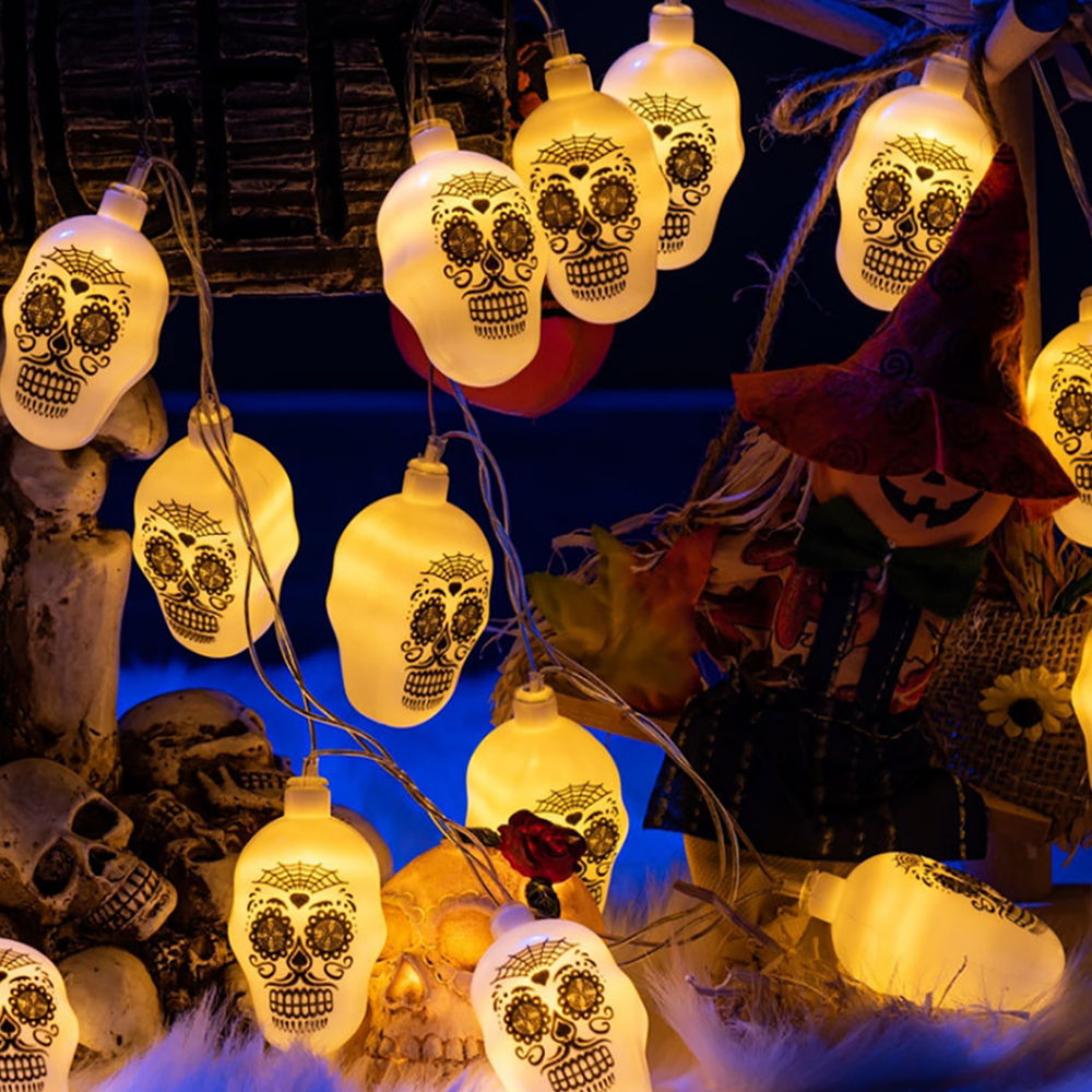 3 Lighting Colors Halloween Decorative String Lights for Halloween Theme Party Indoor Outdoor Decorations
