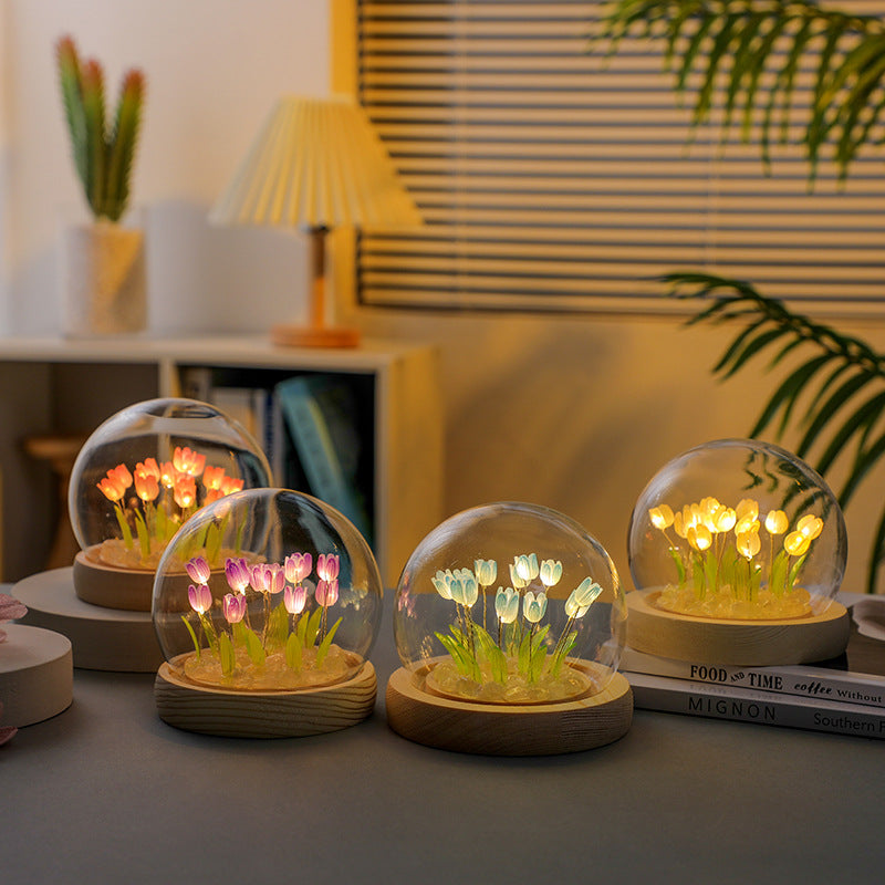 DIY Tulip Flower Night Light Romantic Handmade Gift for Love