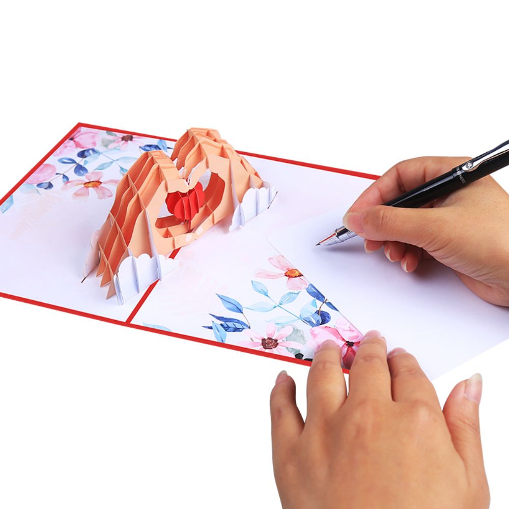 3D Creative Valentine's Day Pop Up Card Love In Hand Palm Pop Up Greeting Card