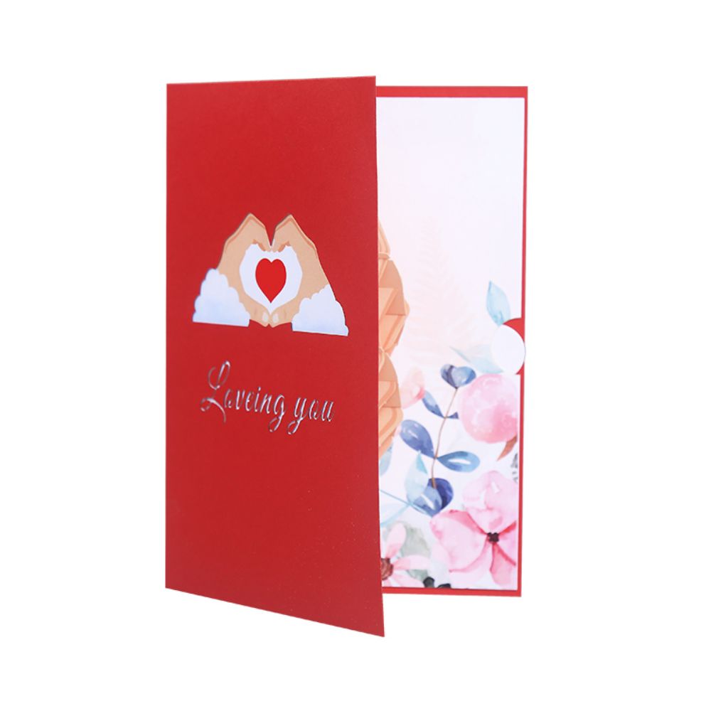 3D Creative Valentine's Day Pop Up Card Love In Hand Palm Pop Up Greeting Card