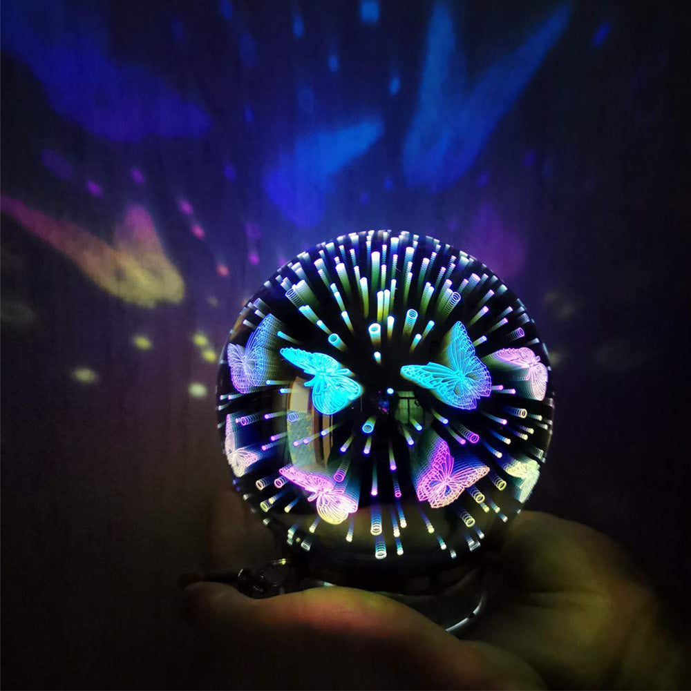 3D Firework Night Light Projector Lamp Magic Crystal Glass Ball Light
