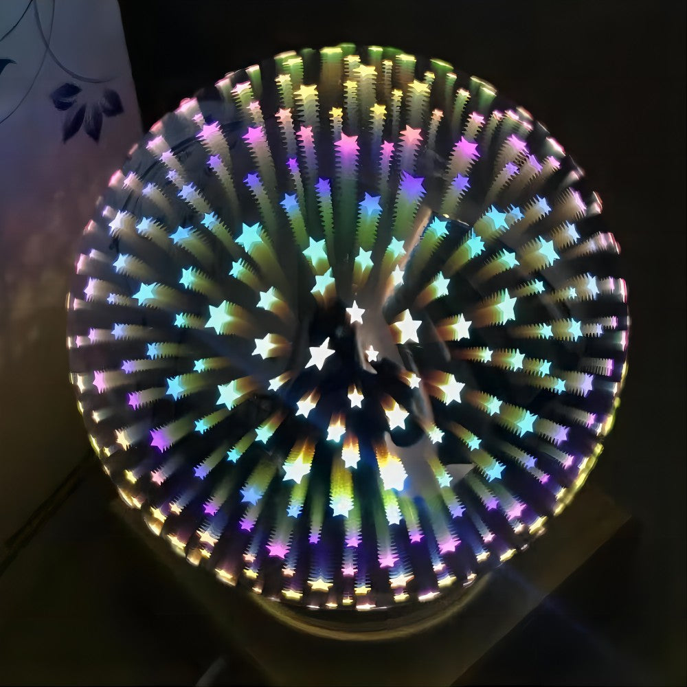 3D Firework Night Light Projector Lamp Magic Crystal Glass Ball Light