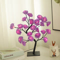 LED Simulation Flower Rose Tree Light Decorative Night Light Anniversary Gift for Lover - Purple