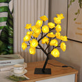 LED Simulation Flower Rose Tree Light Decorative Night Light Anniversary Gift for Lover - Yellow