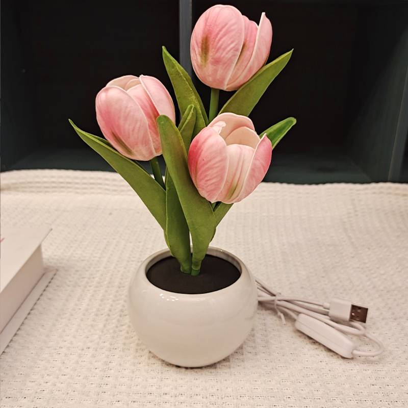 Tulip Flower Lamp Cute Flowers Night Light Home Decor Gifts for Mom