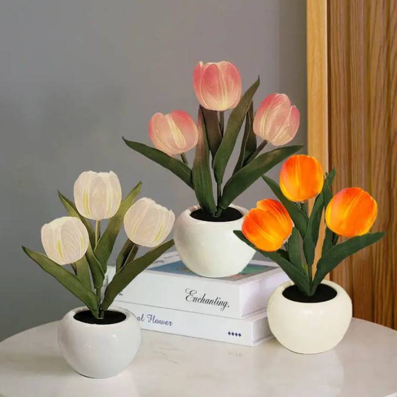 Tulip Flower Lamp Cute Flowers Night Light Home Decor Gifts for Mom
