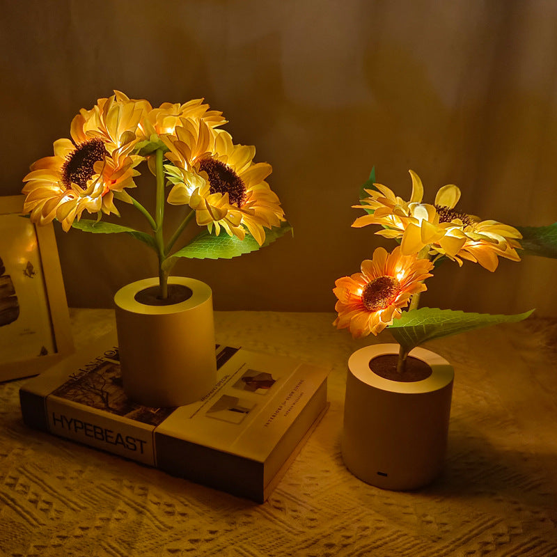 Sunflower Lamp Cute Flowers Night Light Table Room Home Decor Gifts for Mother's day
