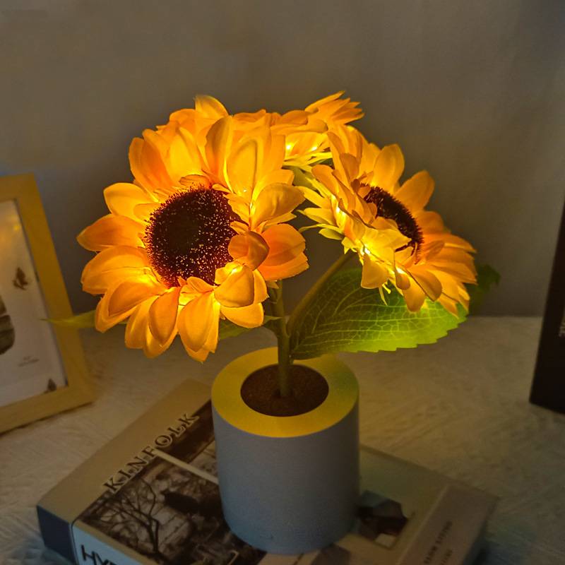 Sunflower Lamp Cute Flowers Night Light Table Room Home Decor Gifts for Mother's day