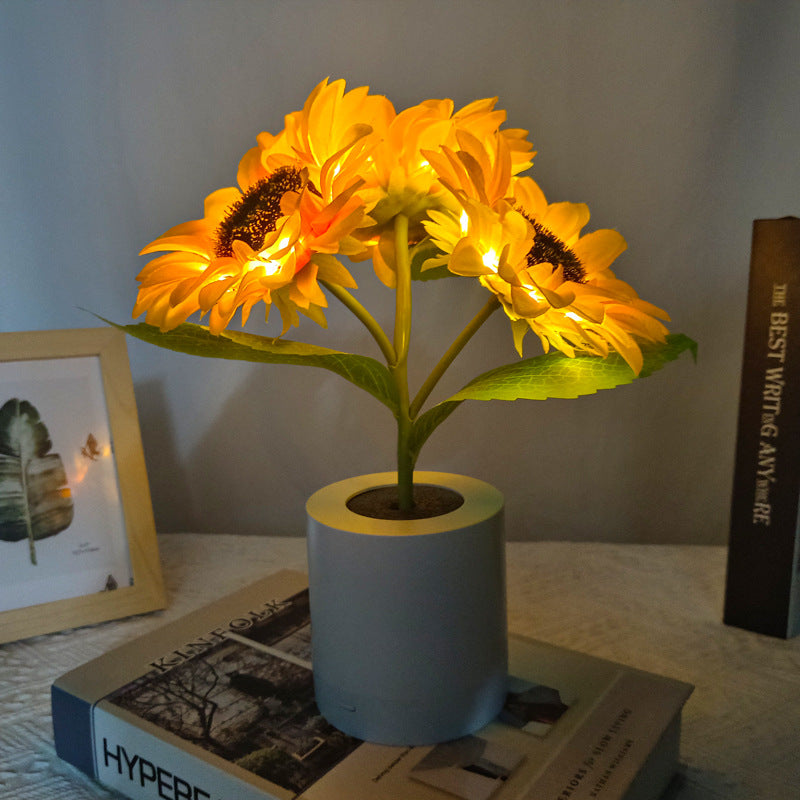 Sunflower Lamp Cute Flowers Night Light Table Room Home Decor Gifts for Mother's day