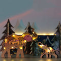 3D Wooden Elephant Light Wooden Carved Cute Animal Desktop Ornaments