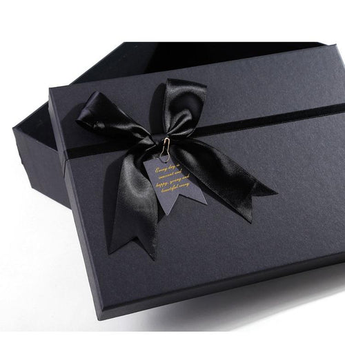 25*15*8.5CM Elegant Black Gift Box Rigid Gift Packaging Box with Lids for Christmas
