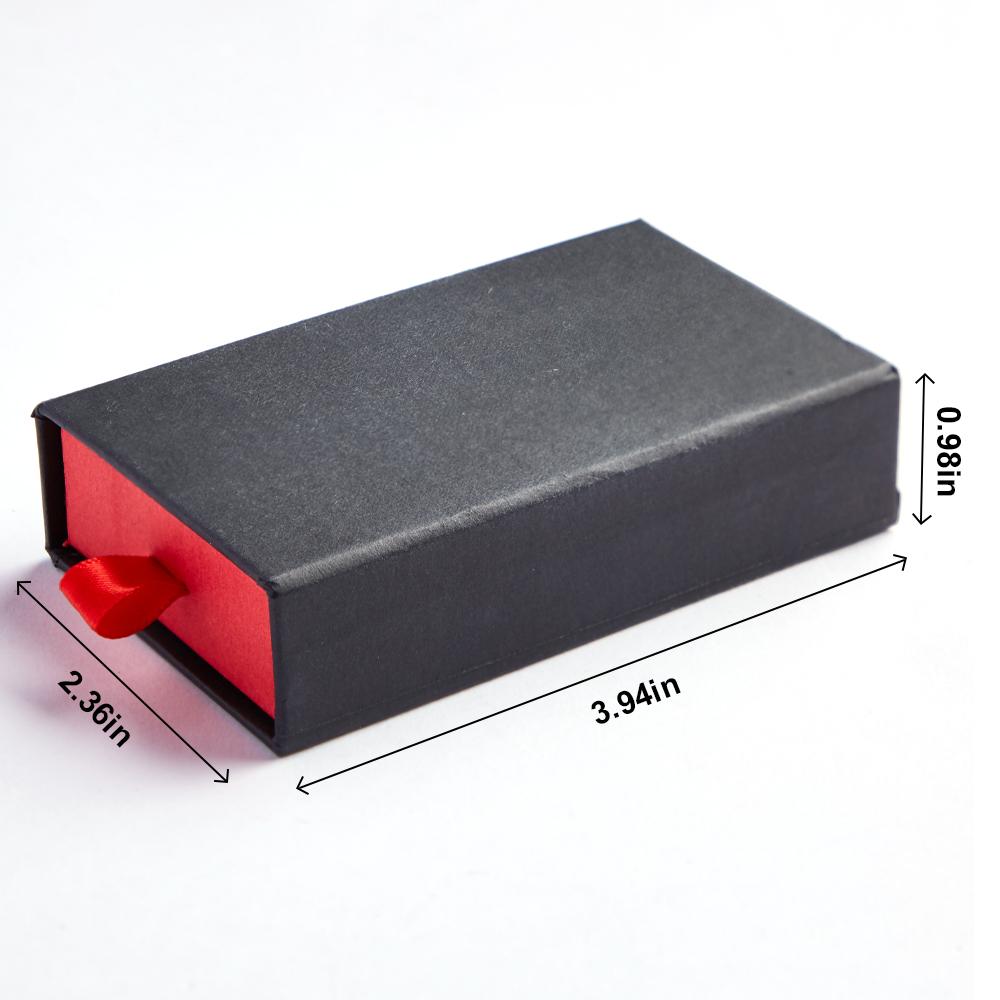 Kraft Paper Drawer Box Black Cardboard Gift Box with Sponge for Jewelry Bracelet Ring Gift Packaging