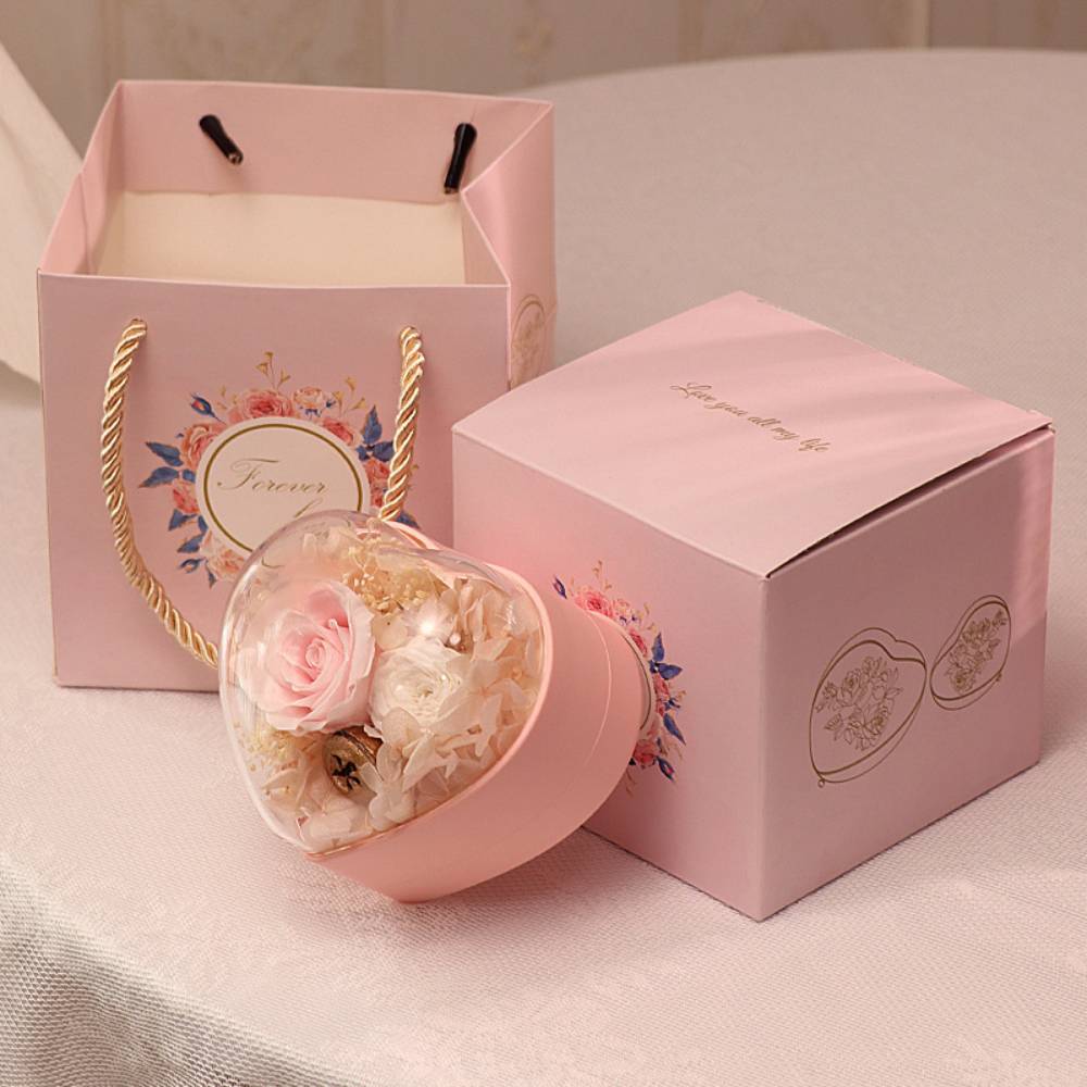 Rose Jewelry Box Heart Gift Box Necklace Gift Box Valentine's Day Gift for Her