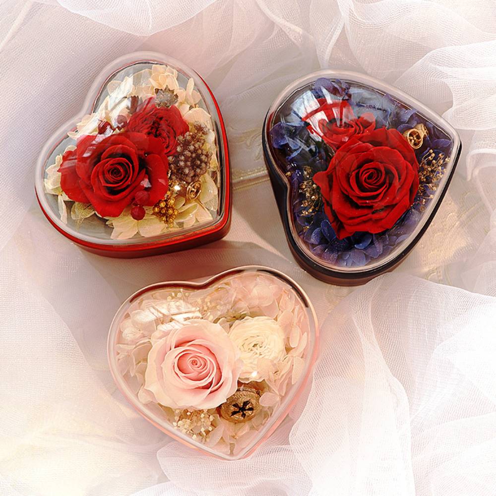 Rose Jewelry Box Heart Gift Box Necklace Gift Box Valentine's Day Gift for Her