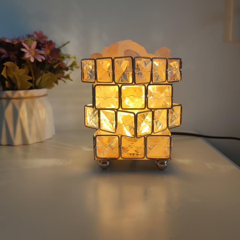Four-Story Square Crystal Nightlight  Salt Lamp Home Table Decoration