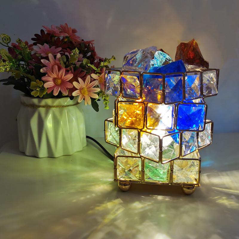 Four-Story Square Crystal Nightlight  Salt Lamp Home Table Decoration