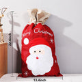 Christmas Gift Wrapping, Christmas Gift Drawstring Bag, Christmas Gift Bag Decorated With Printing Of Snowflakes and Snowman