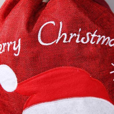 Christmas Gift Wrapping, Christmas Gift Drawstring Bag, Christmas Gift Bag Decorated With Printing Of Snowflakes and Snowman