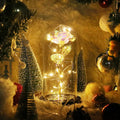 Romantic Simulation Eternal White Flower Glass Cover LED  Micro Landscape Gifts at Christmas,  Valentine's Day and Anniversary