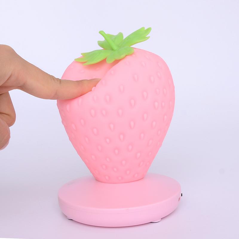 Strawberry Night Light Lovely Silicone Lamp Bedroom Decoration