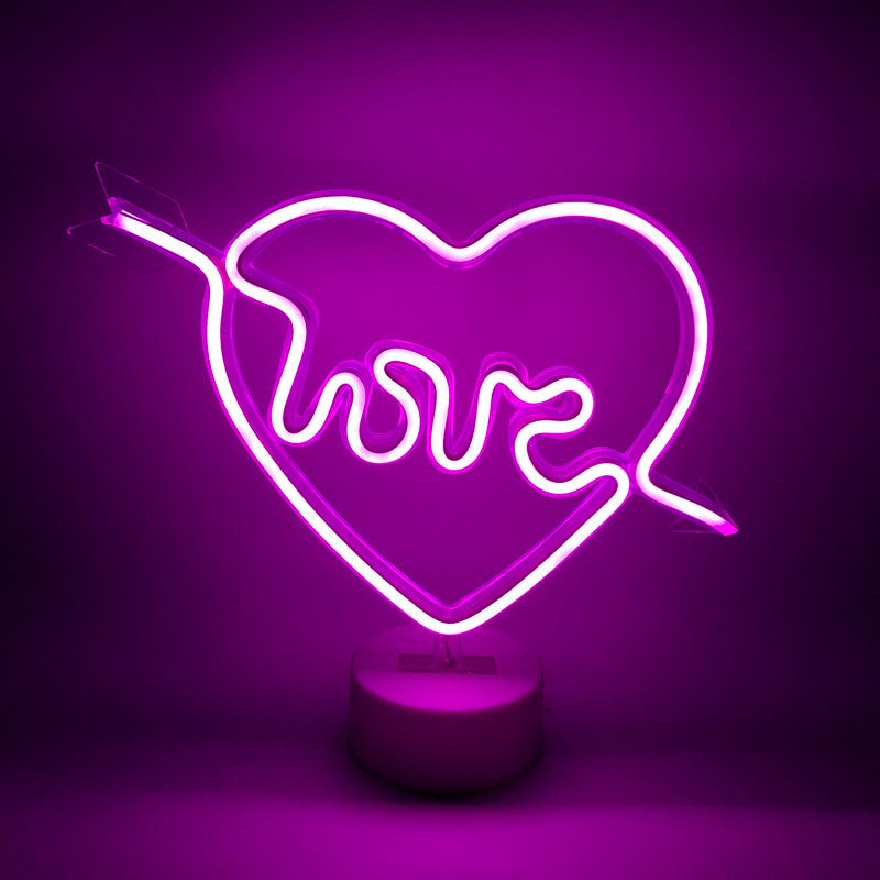 Neon Heart Light LED Neon Signs Night Light Room Decor Valentine's Day Gift