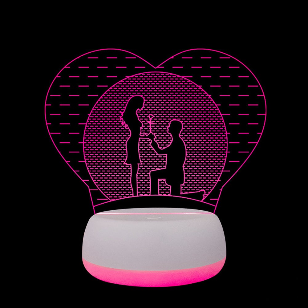 3D Love Heart Lamp Night Light Desk Decor Valentine's Day Gift for Lover