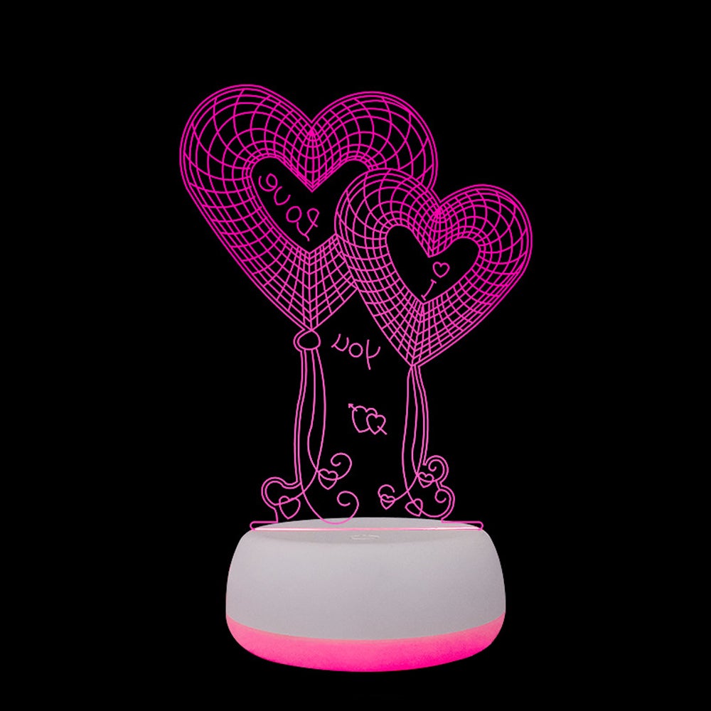 3D Love Heart Lamp Night Light Desk Decor Valentine's Day Gift for Lover