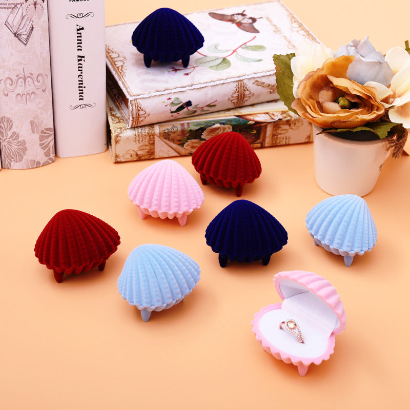 Ring Earrings Box Shell Shaped Cute Cartoon Ring Jewelry Box Gift for Her