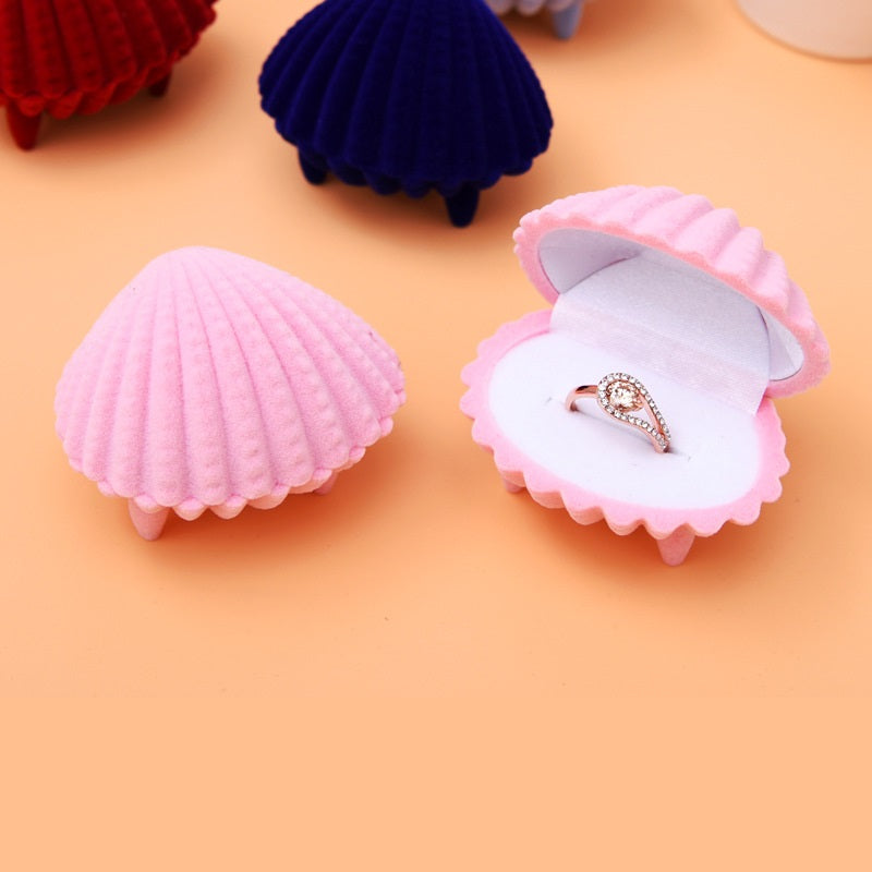 Ring Earrings Box Shell Shaped Cute Cartoon Ring Jewelry Box Gift for Her