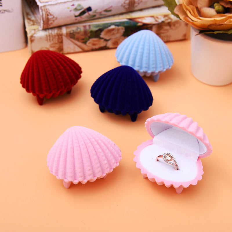Ring Earrings Box Shell Shaped Cute Cartoon Ring Jewelry Box Gift for Her