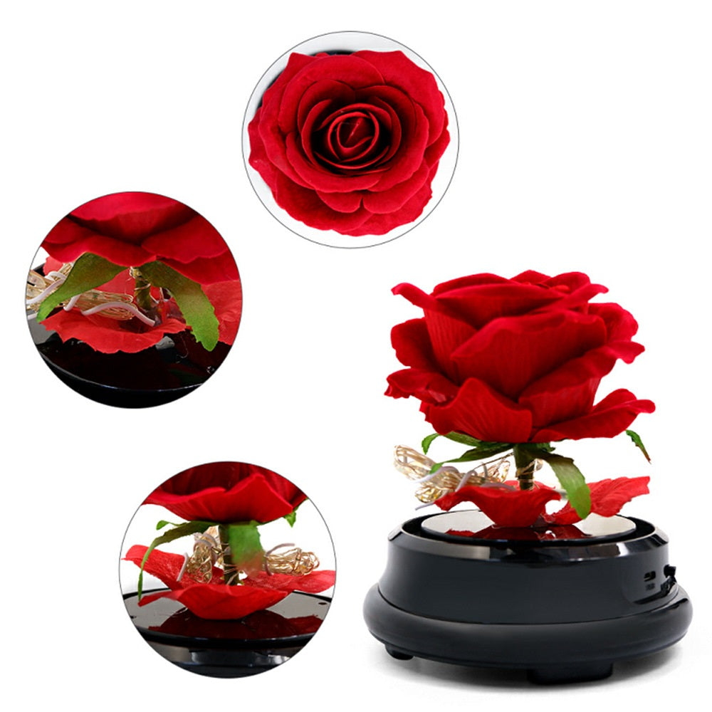 Glass Cover Lamp That Emulates Flower Rose Glass Cover Lamp Foil Atmosphere