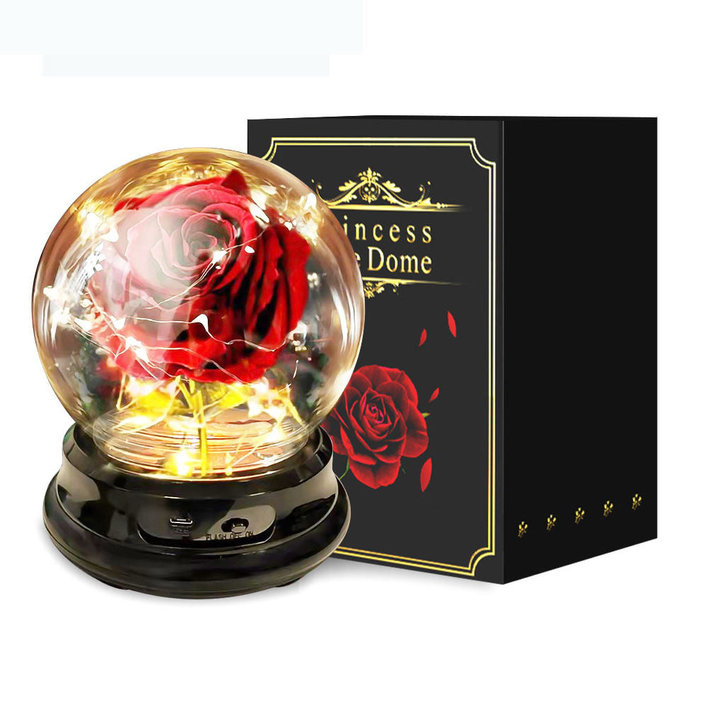 Glass Cover Lamp That Emulates Flower Rose Glass Cover Lamp Foil Atmosphere