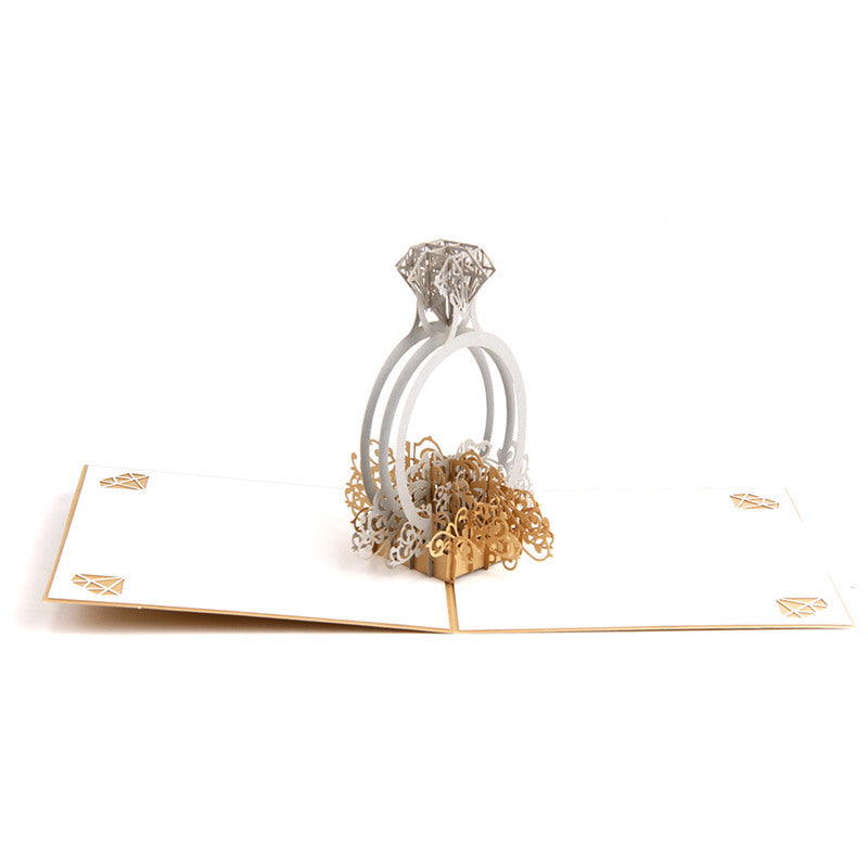 Creative Diamond Ring Wedding Greeting Card 3D Pop-up Greeting Card
