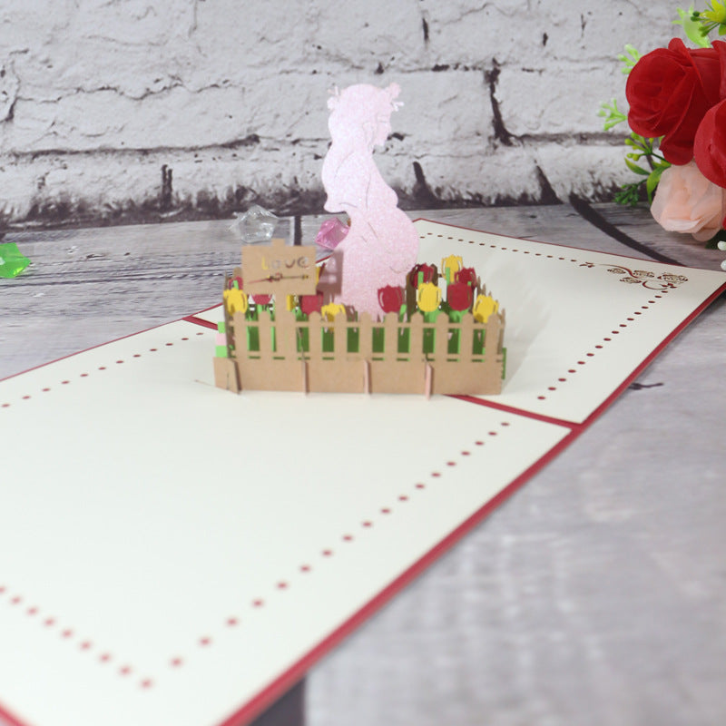 Creative 3D Three-dimensional Greeting Card Pregnant Mother Mother's Day Greeting Card